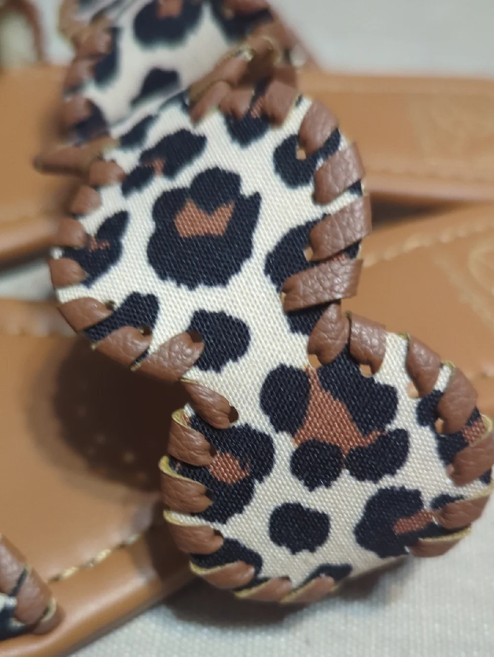 EvergladesMimi 10 Double Strap Leopard Multi-color Sandals‎
